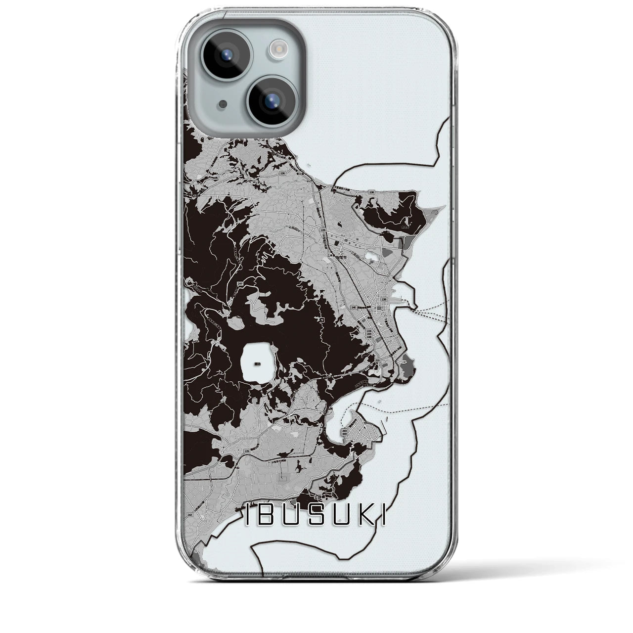 【指宿(鹿児島県)】地図柄iPhoneケース(クリアタイプ)