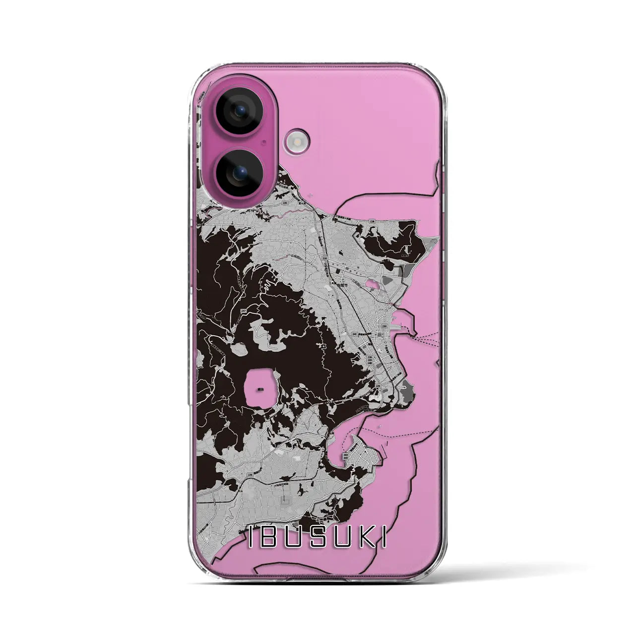 【指宿(鹿児島県)】地図柄iPhoneケース(クリアタイプ)