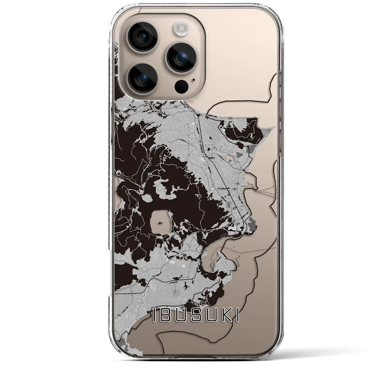 【指宿(鹿児島県)】地図柄iPhoneケース(クリアタイプ)