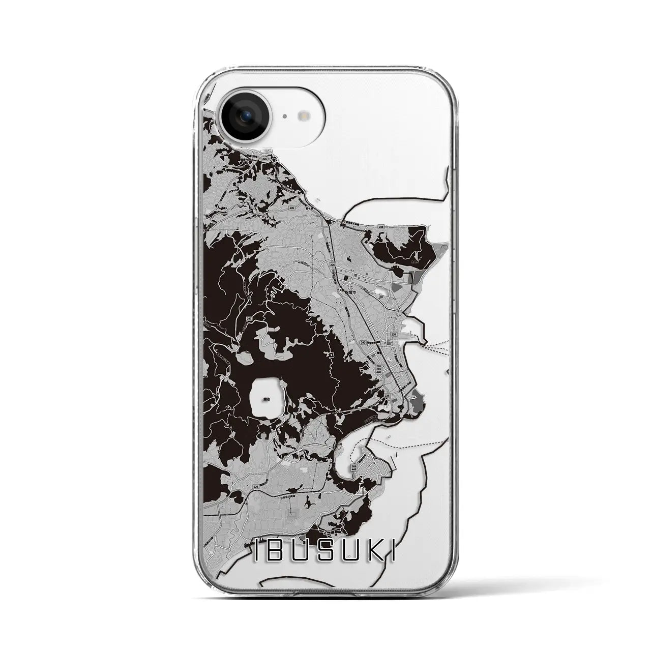 【指宿(鹿児島県)】地図柄iPhoneケース(クリアタイプ)