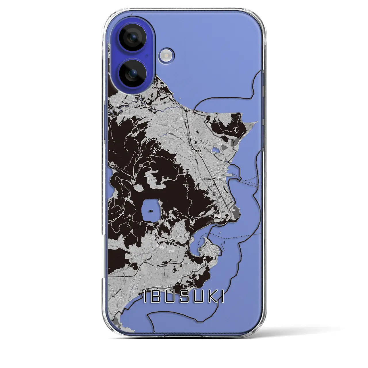【指宿(鹿児島県)】地図柄iPhoneケース(クリアタイプ)
