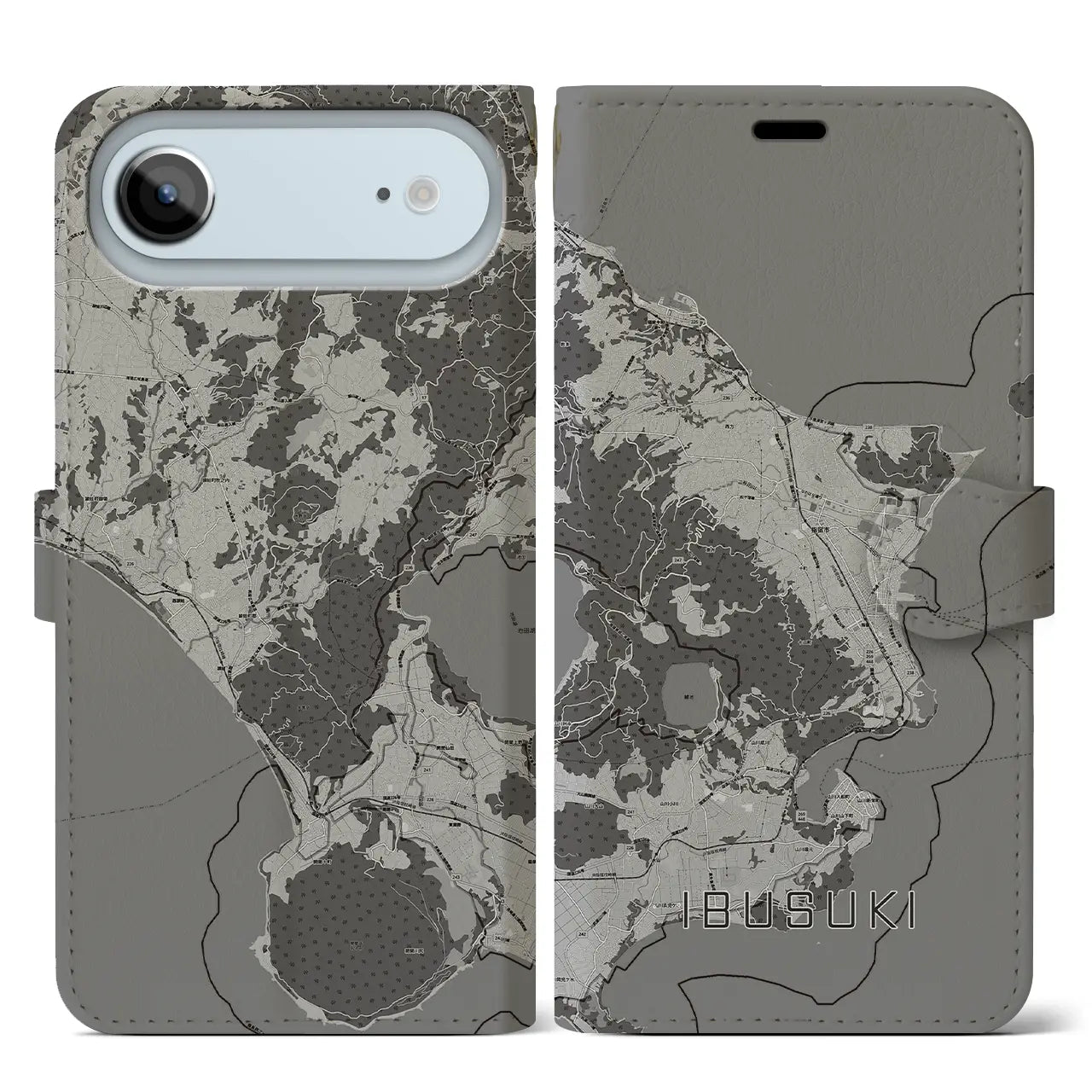 【指宿(鹿児島県)】地図柄iPhoneケース(手帳タイプ)