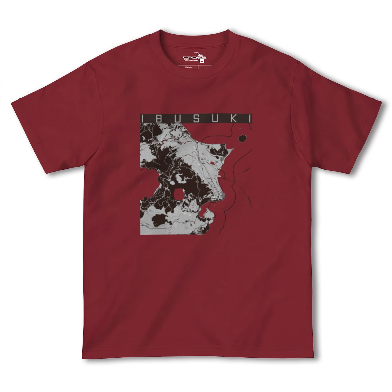 【指宿(鹿児島県)】地図柄ヘビーウェイトTシャツ