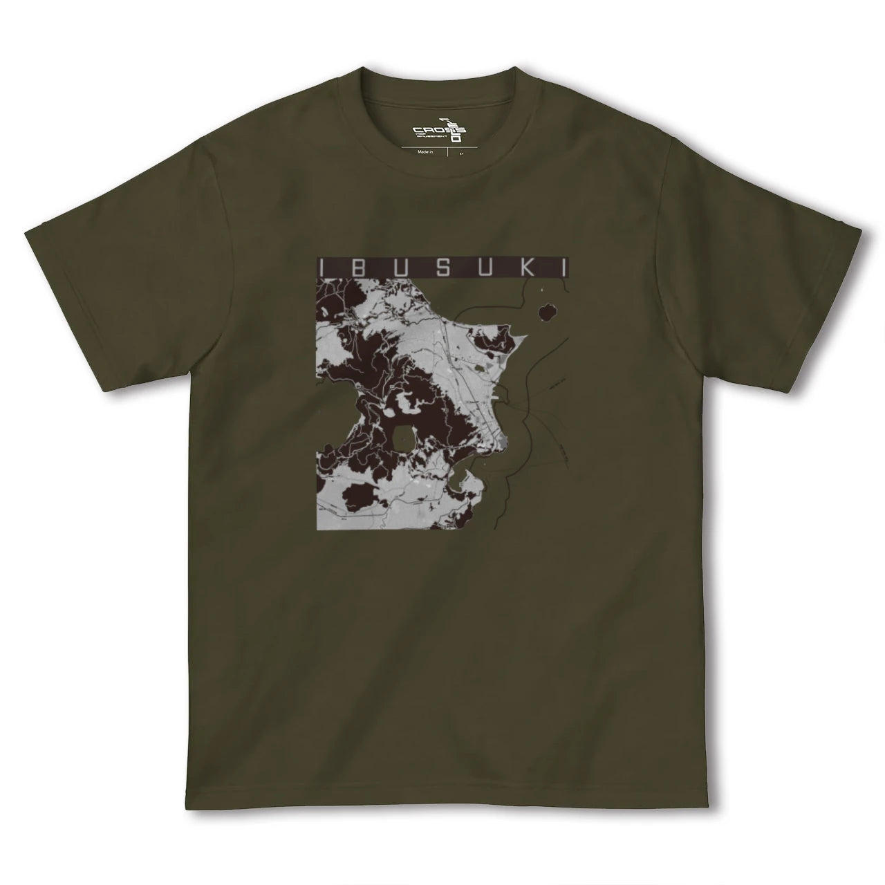 【指宿(鹿児島県)】地図柄ヘビーウェイトTシャツ