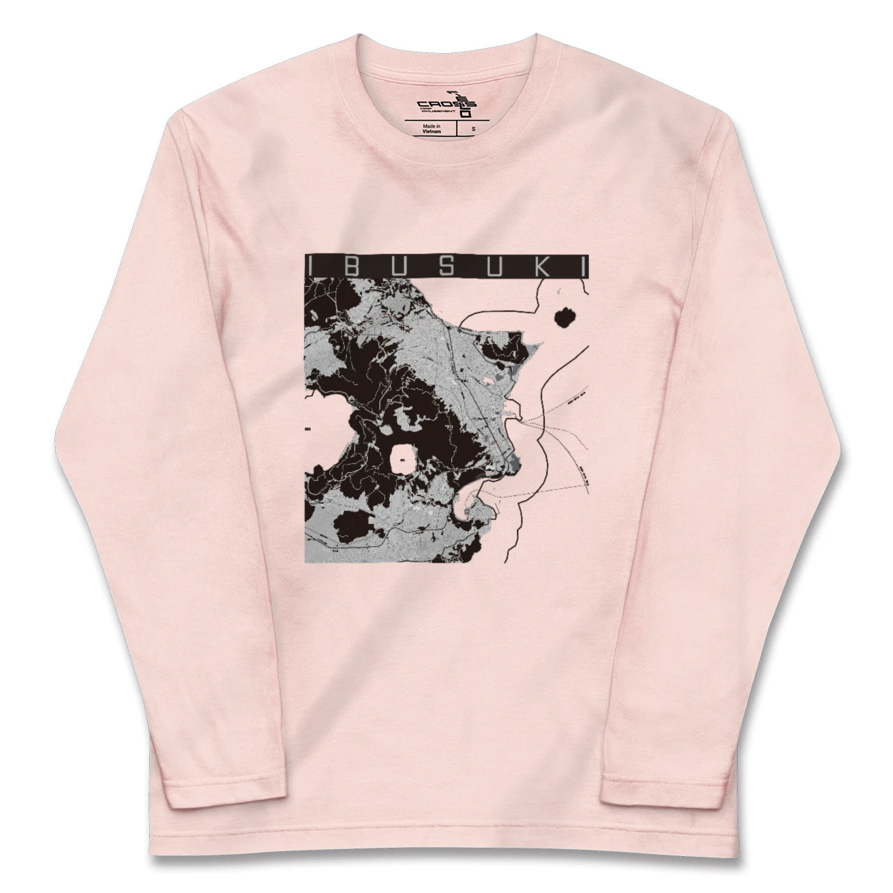【指宿(鹿児島県)】地図柄ロングスリーブTシャツ