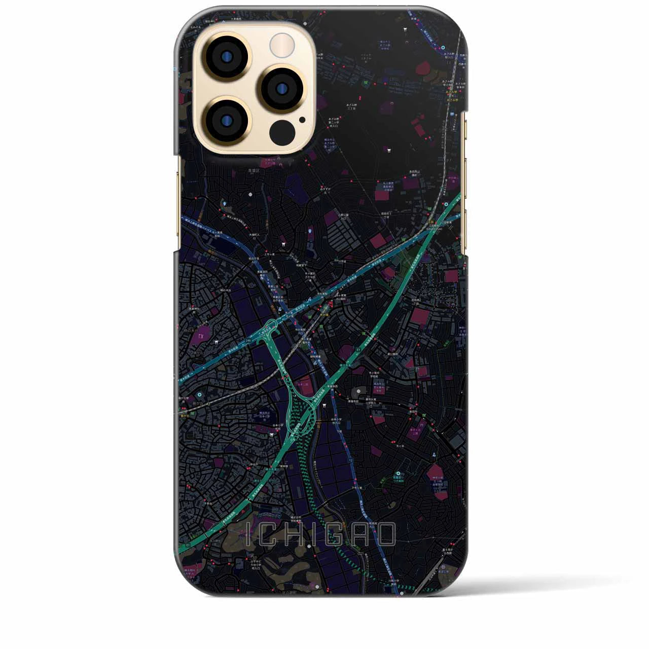 【市が尾(神奈川県)】地図柄iPhoneケース(バックカバータイプ)