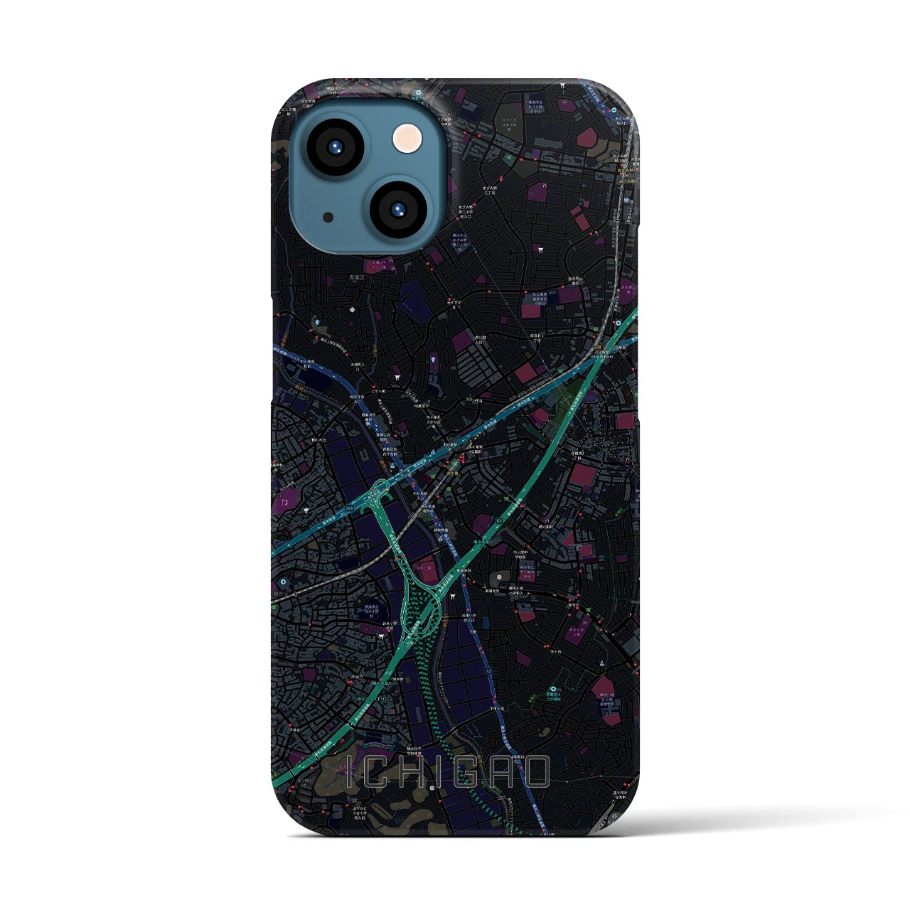 【市が尾(神奈川県)】地図柄iPhoneケース(バックカバータイプ)