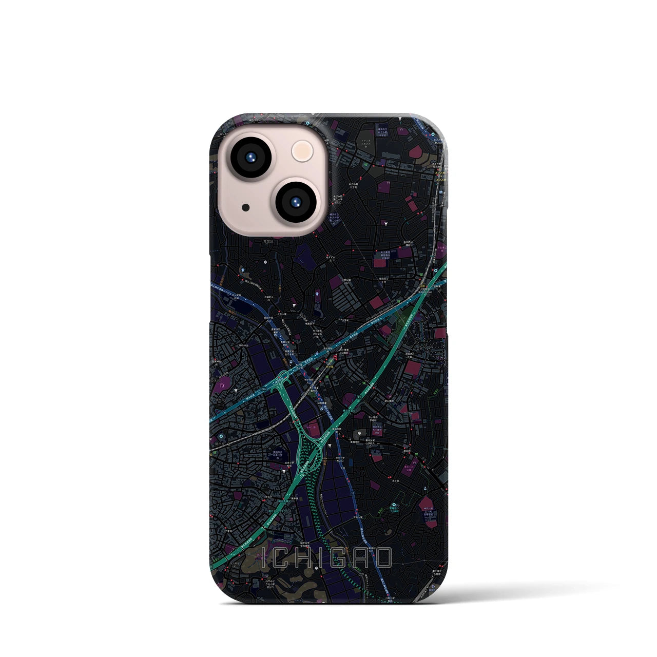 【市が尾(神奈川県)】地図柄iPhoneケース(バックカバータイプ)