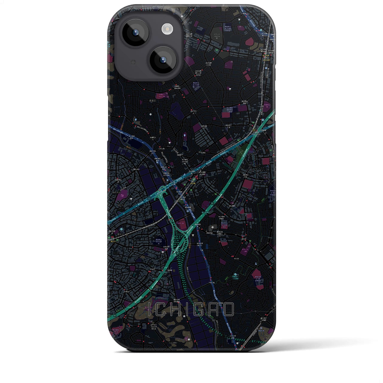 【市が尾(神奈川県)】地図柄iPhoneケース(バックカバータイプ)