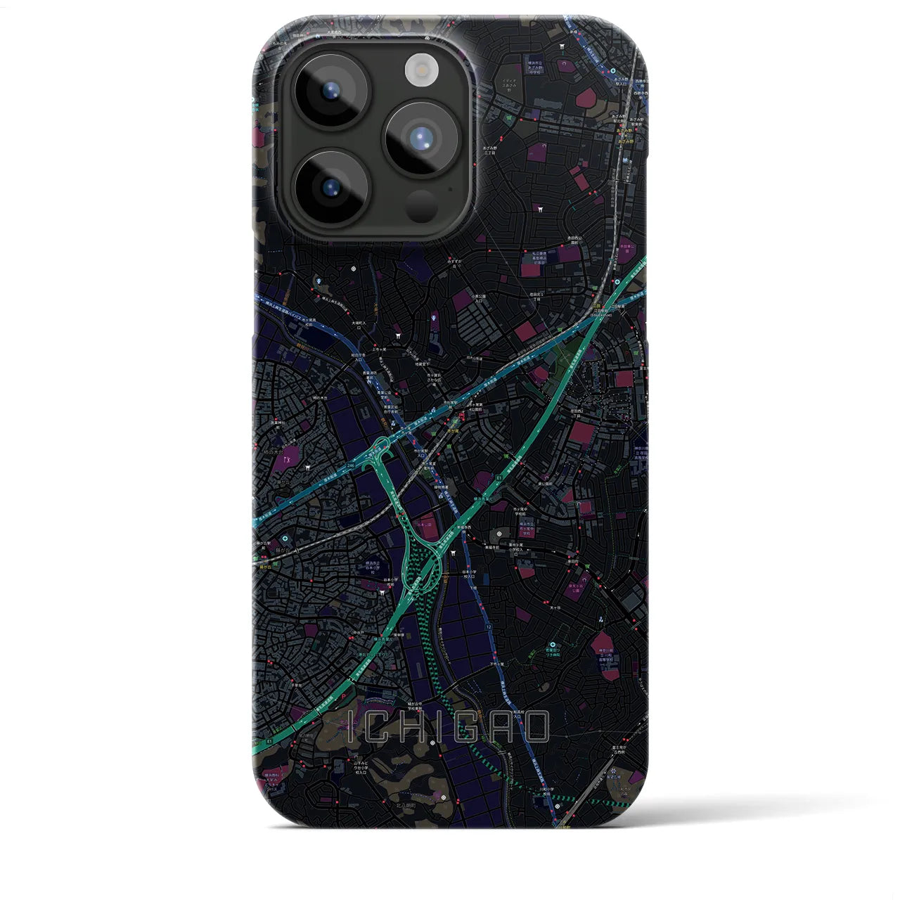 【市が尾(神奈川県)】地図柄iPhoneケース(バックカバータイプ)