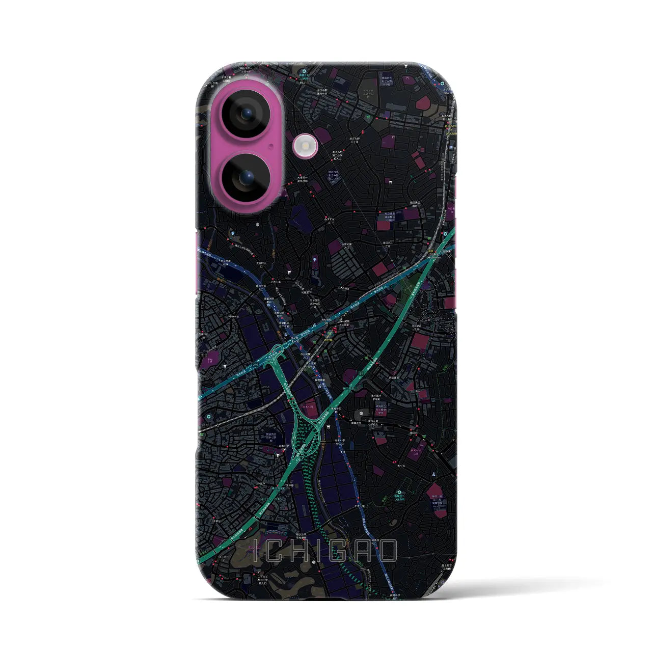 【市が尾(神奈川県)】地図柄iPhoneケース(バックカバータイプ)