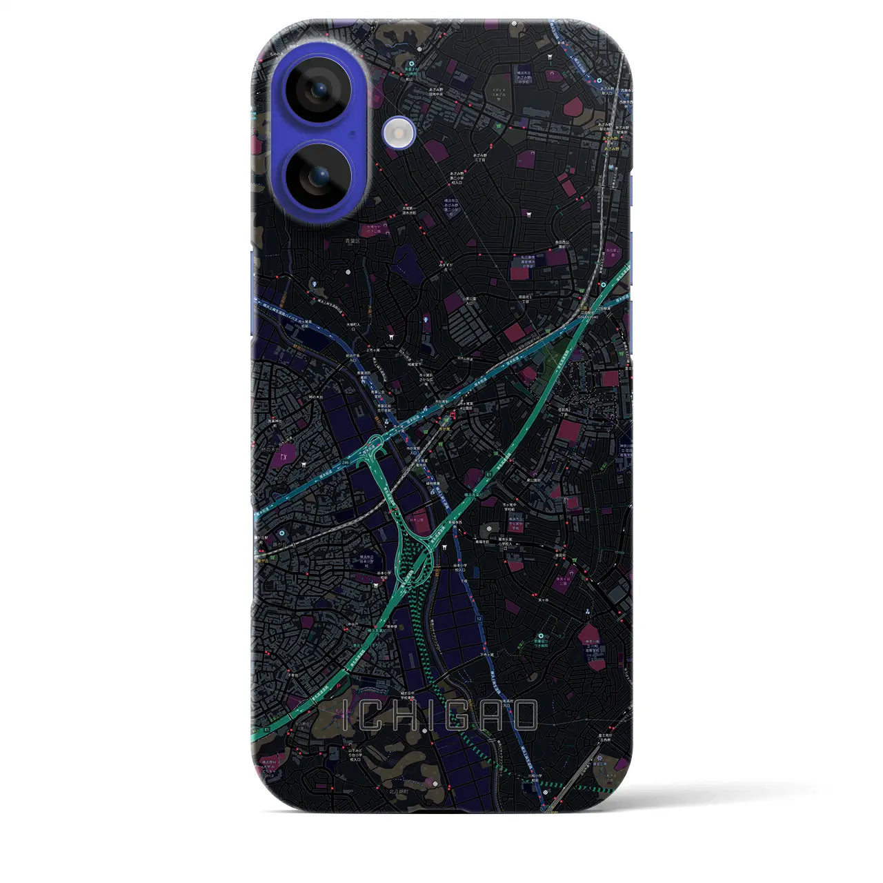 【市が尾(神奈川県)】地図柄iPhoneケース(バックカバータイプ)