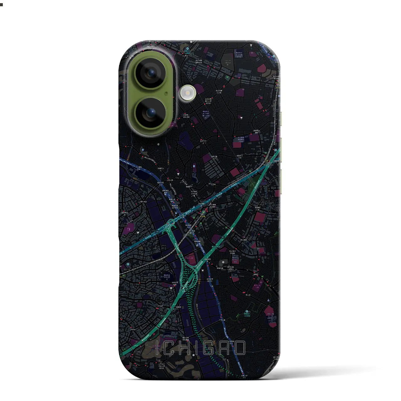 【市が尾(神奈川県)】地図柄iPhoneケース(バックカバータイプ)