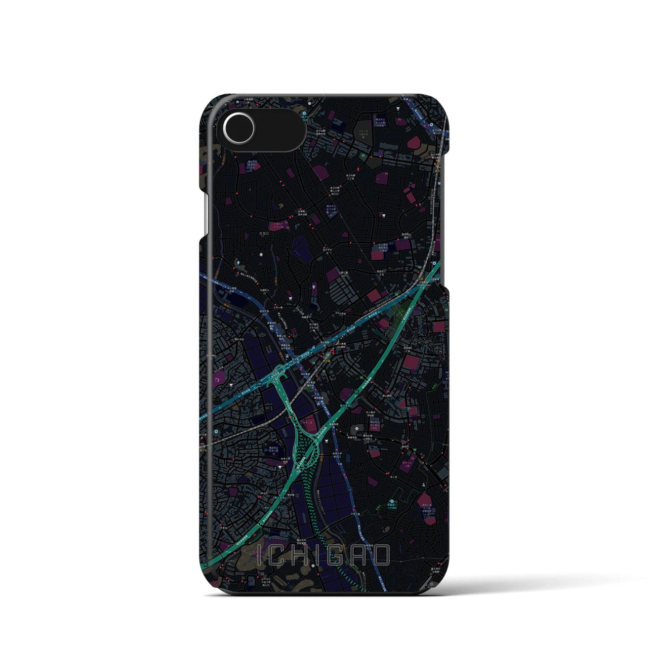 【市が尾(神奈川県)】地図柄iPhoneケース(バックカバータイプ)