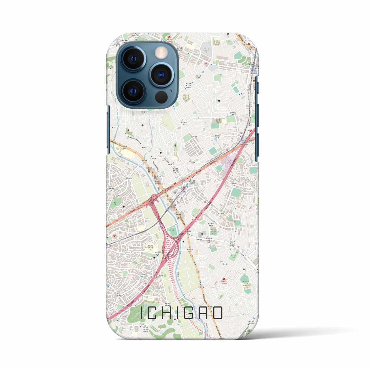 【市が尾(神奈川県)】地図柄iPhoneケース(バックカバータイプ)