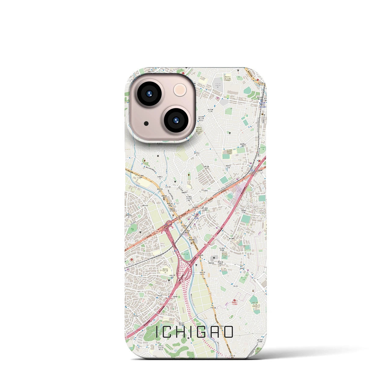 【市が尾(神奈川県)】地図柄iPhoneケース(バックカバータイプ)