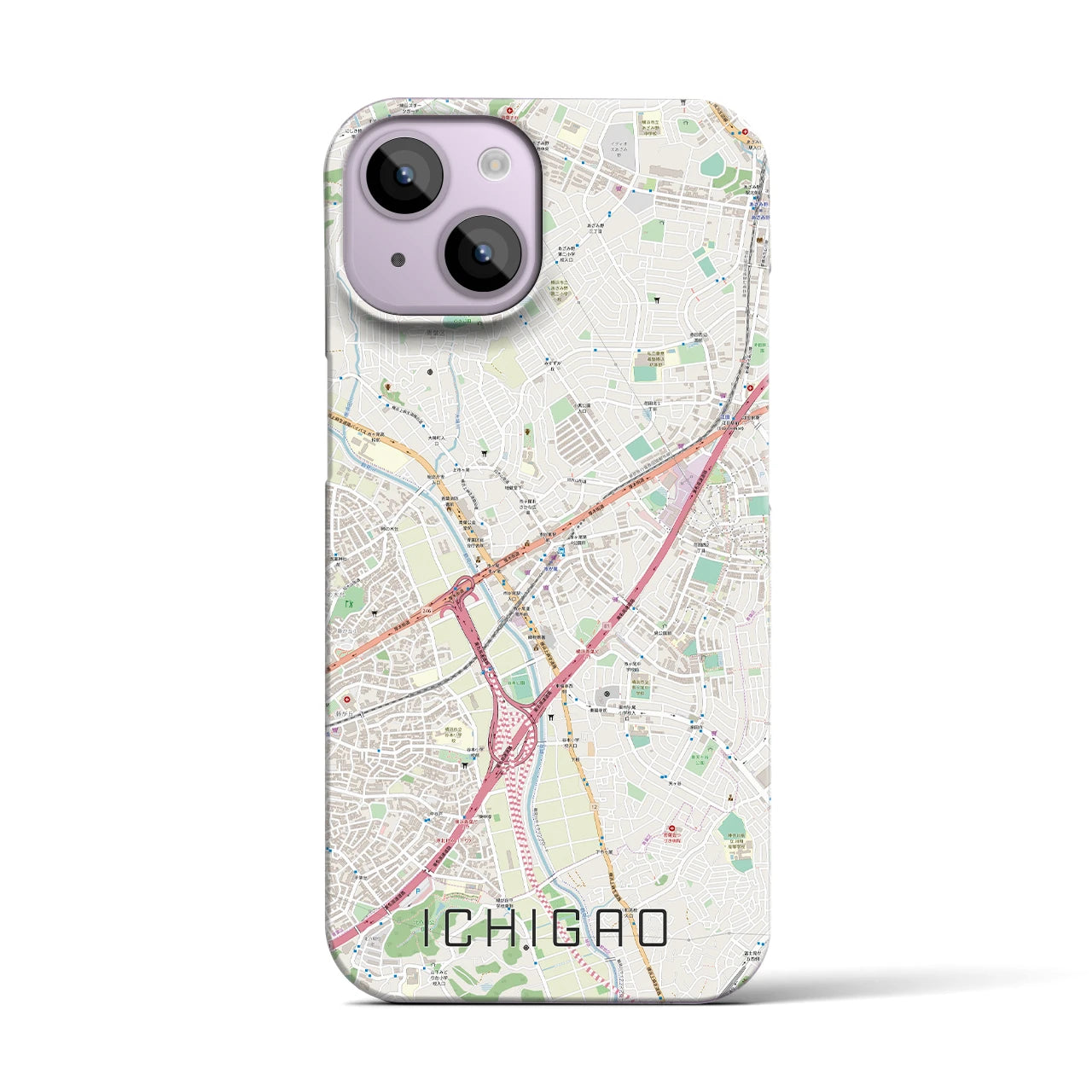 【市が尾(神奈川県)】地図柄iPhoneケース(バックカバータイプ)