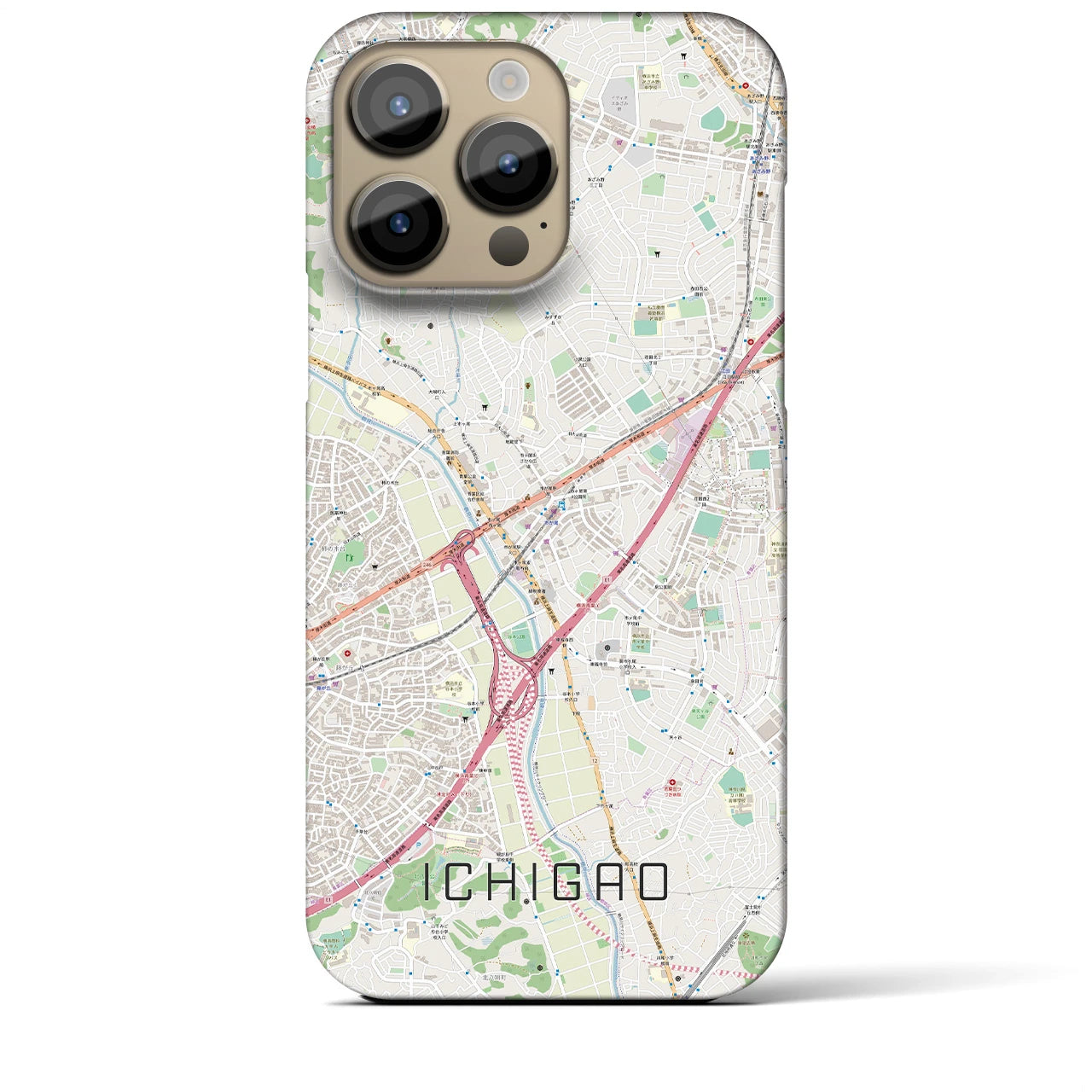 【市が尾(神奈川県)】地図柄iPhoneケース(バックカバータイプ)