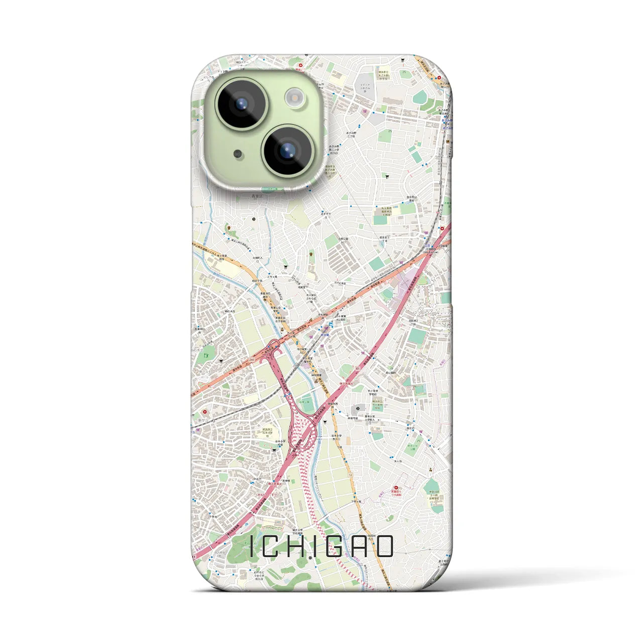 【市が尾(神奈川県)】地図柄iPhoneケース(バックカバータイプ)