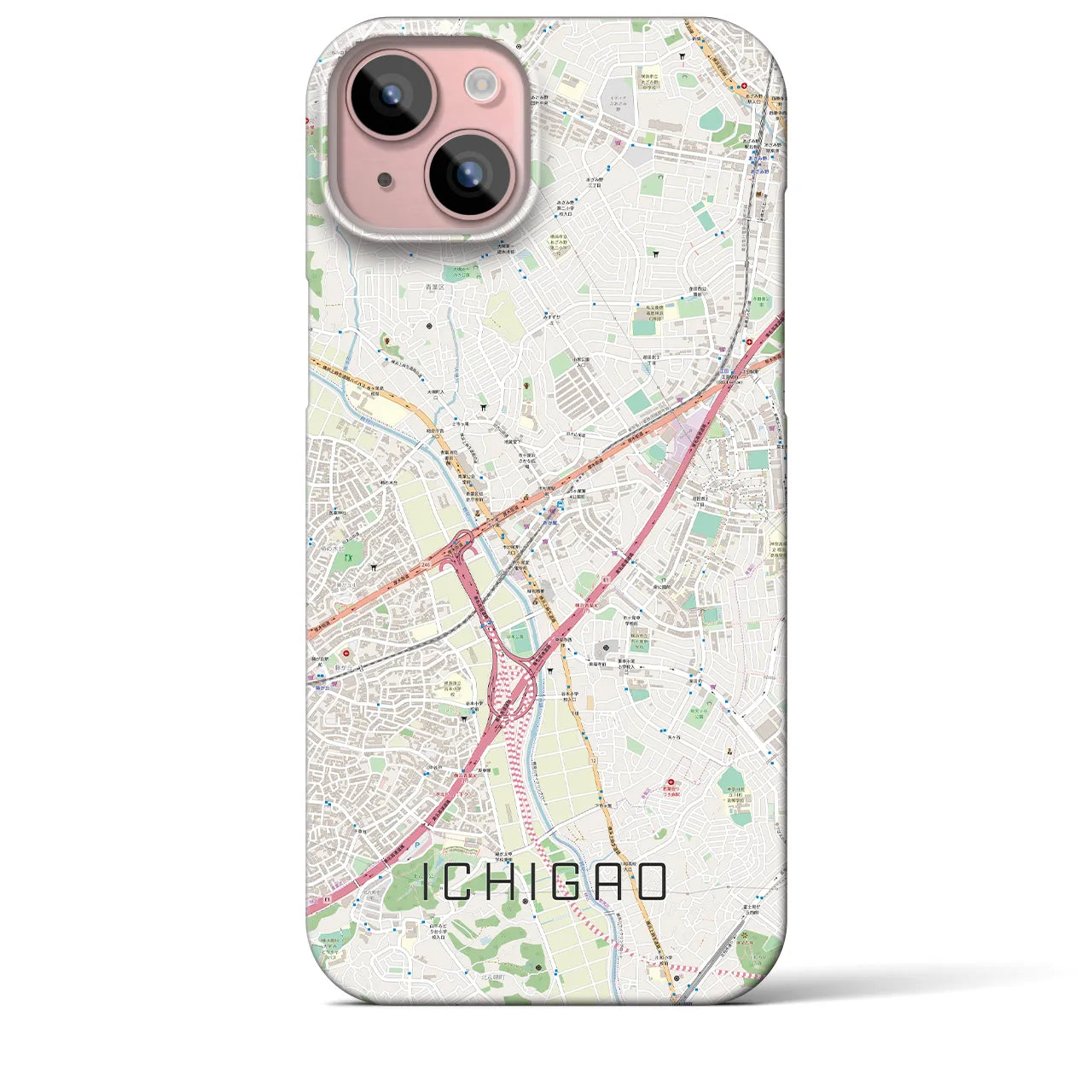 【市が尾(神奈川県)】地図柄iPhoneケース(バックカバータイプ)