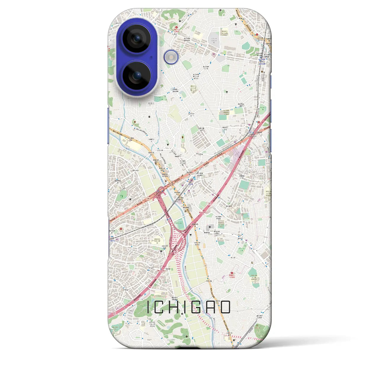 【市が尾(神奈川県)】地図柄iPhoneケース(バックカバータイプ)