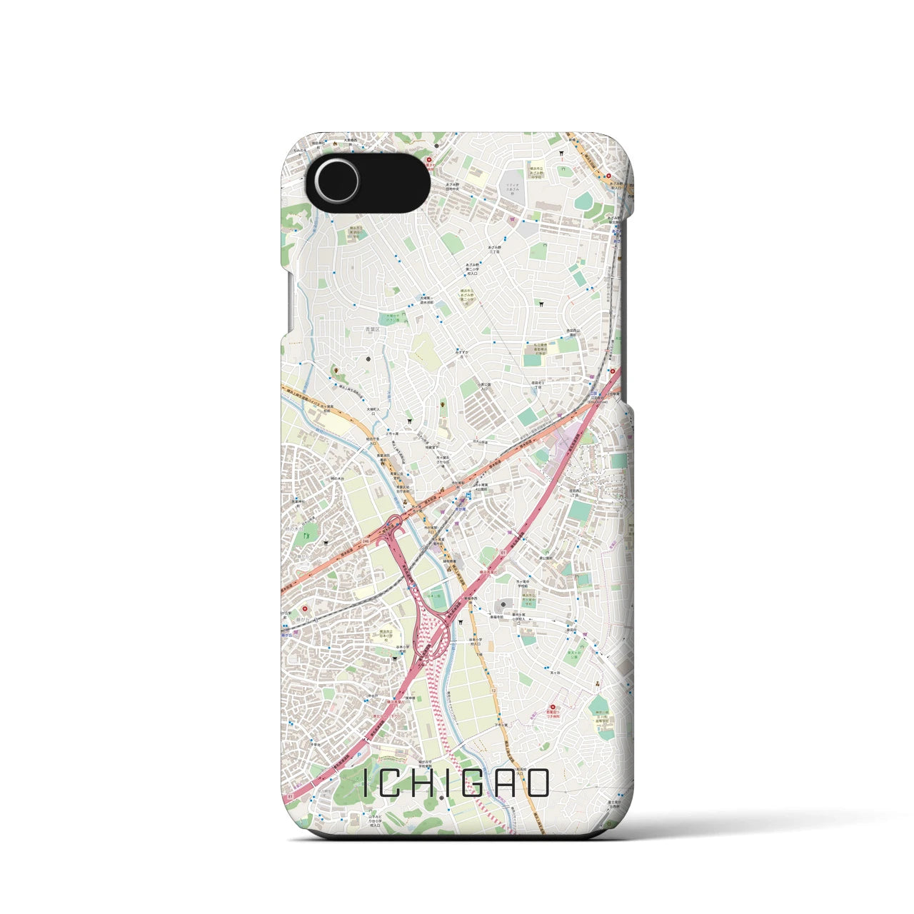 【市が尾(神奈川県)】地図柄iPhoneケース(バックカバータイプ)