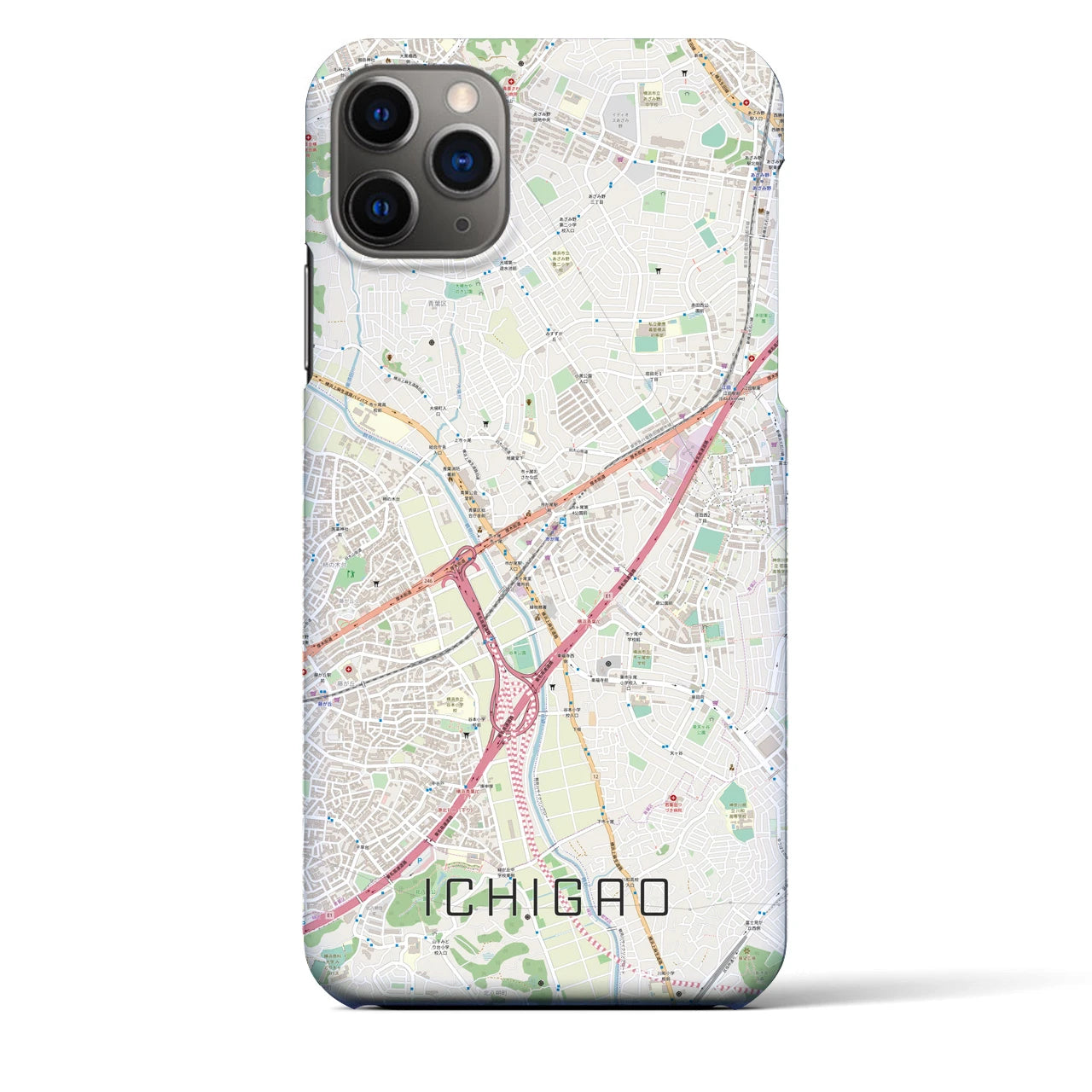 【市が尾(神奈川県)】地図柄iPhoneケース(バックカバータイプ)