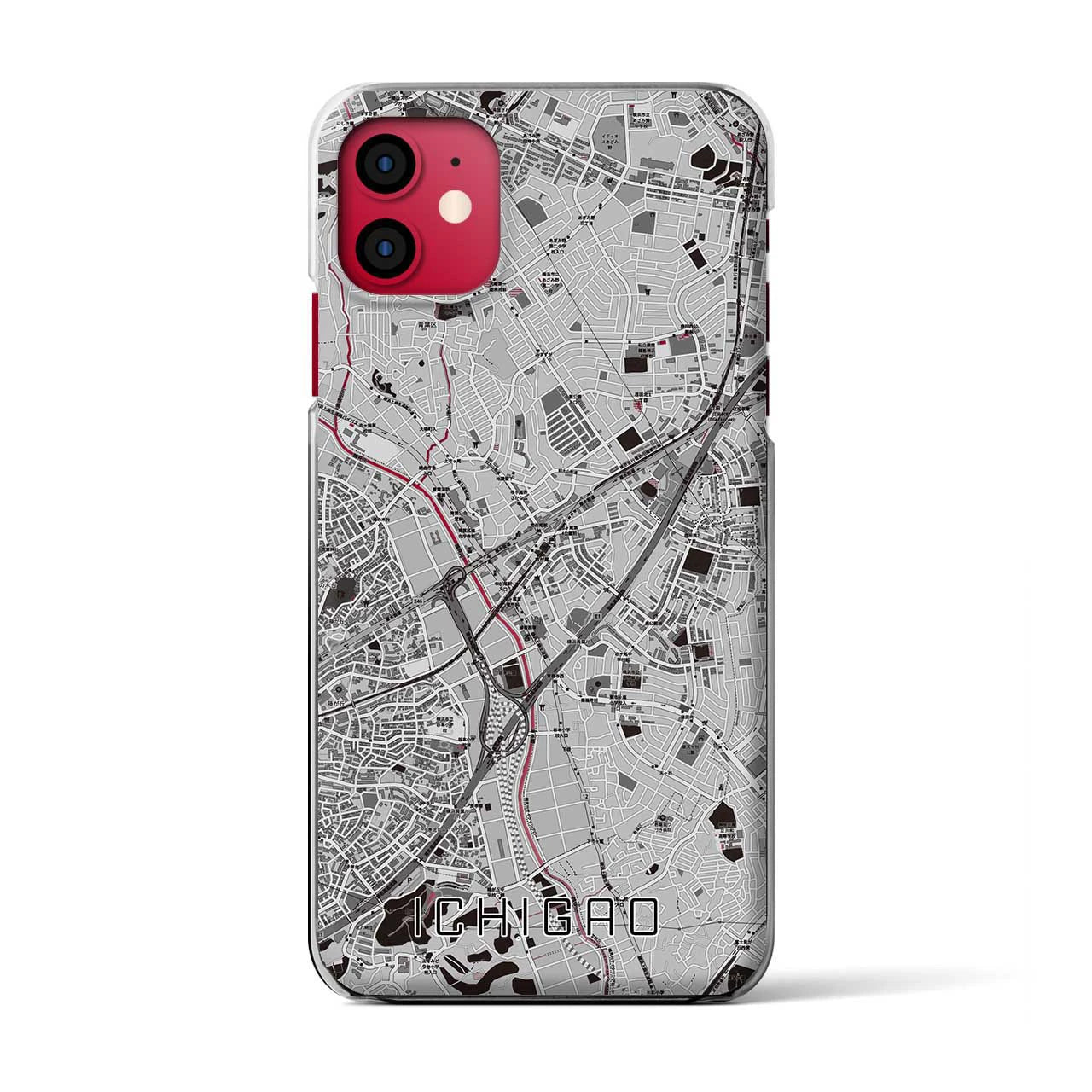 【市が尾(神奈川県)】地図柄iPhoneケース(クリアタイプ)