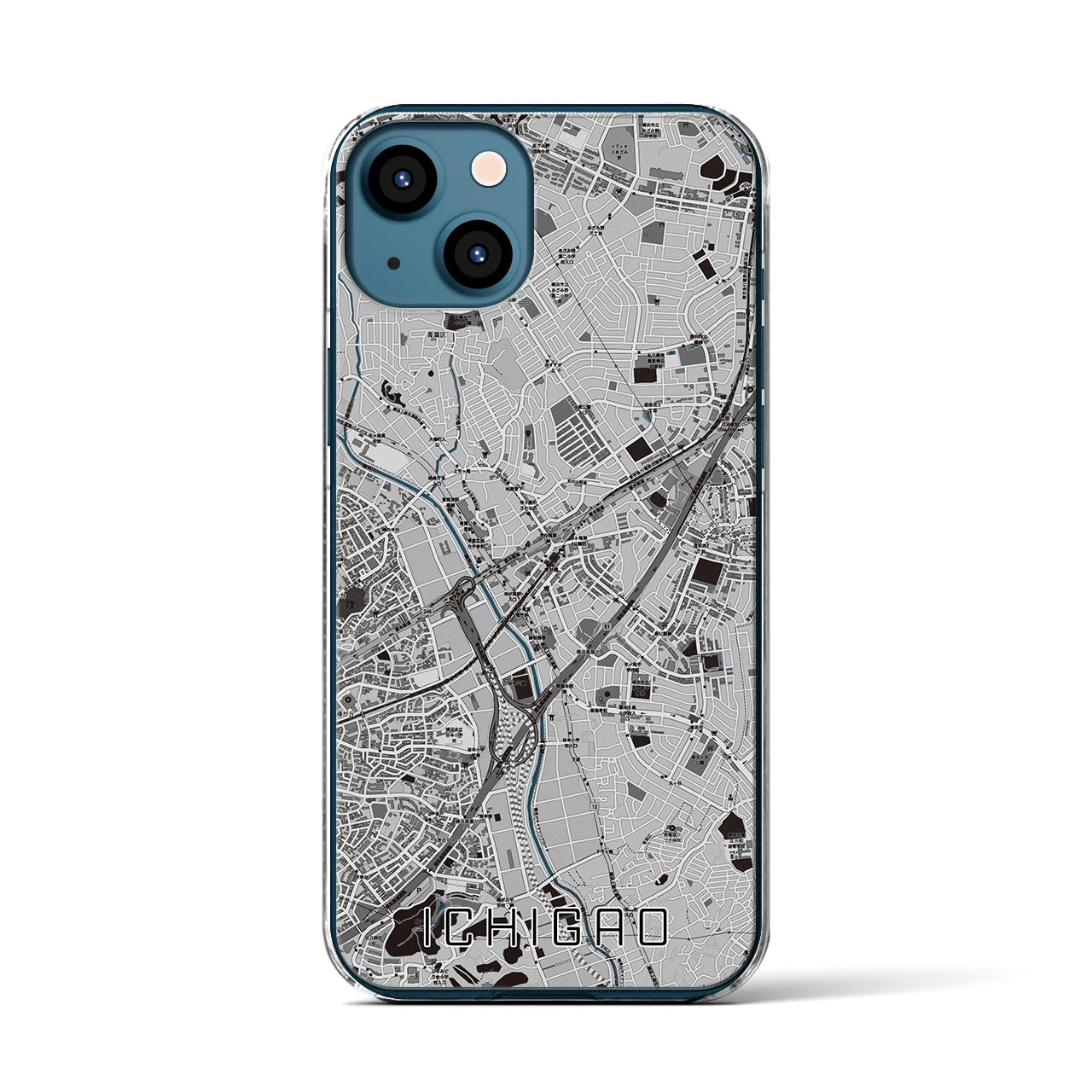 【市が尾(神奈川県)】地図柄iPhoneケース(クリアタイプ)