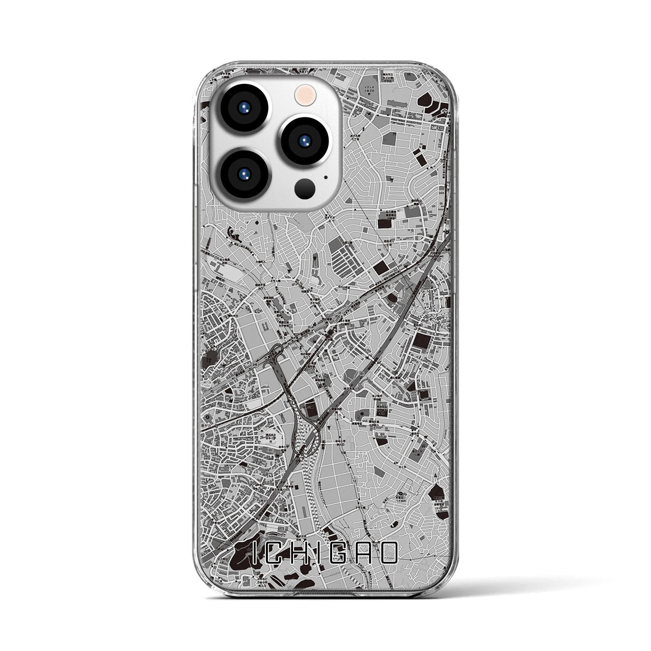 【市が尾(神奈川県)】地図柄iPhoneケース(クリアタイプ)