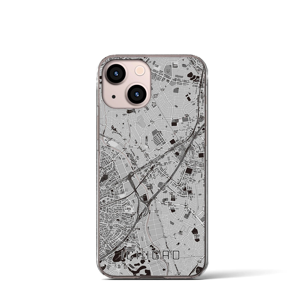 【市が尾(神奈川県)】地図柄iPhoneケース(クリアタイプ)