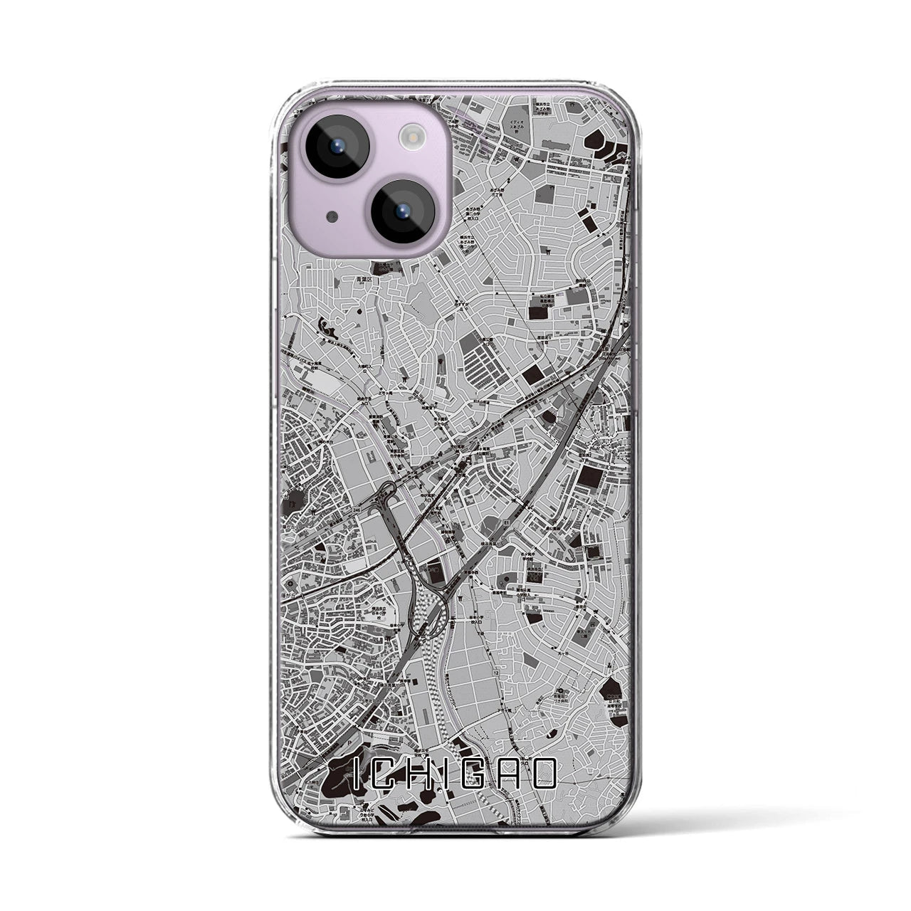 【市が尾(神奈川県)】地図柄iPhoneケース(クリアタイプ)