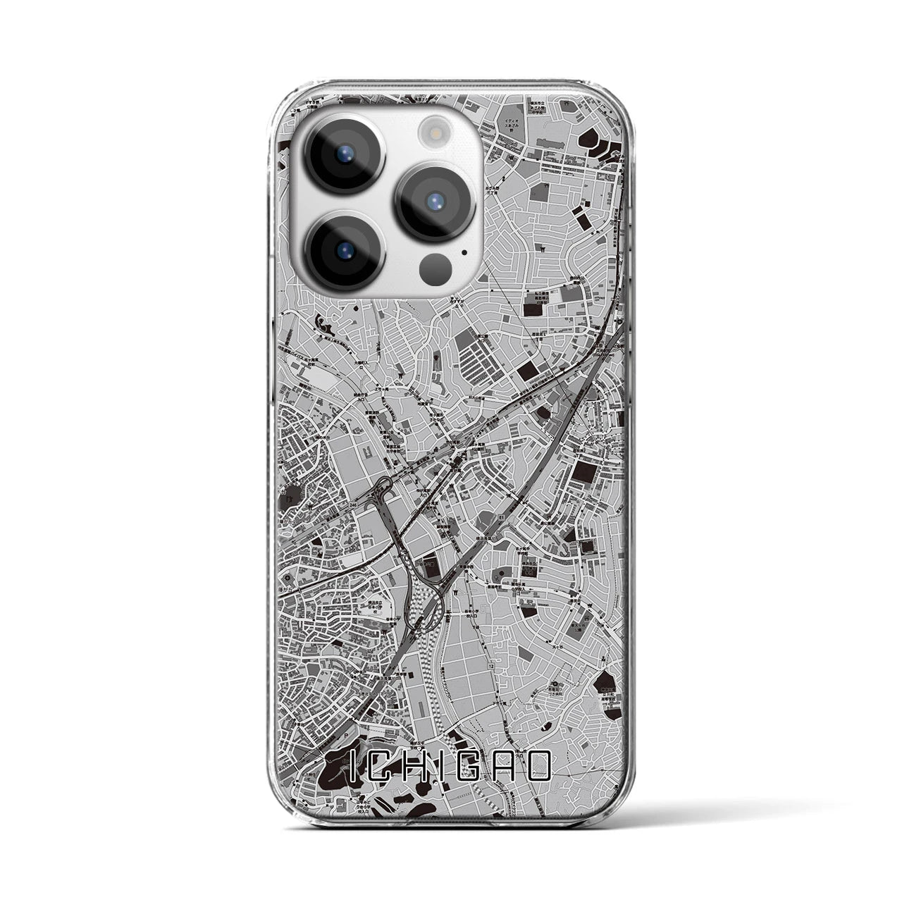 【市が尾(神奈川県)】地図柄iPhoneケース(クリアタイプ)