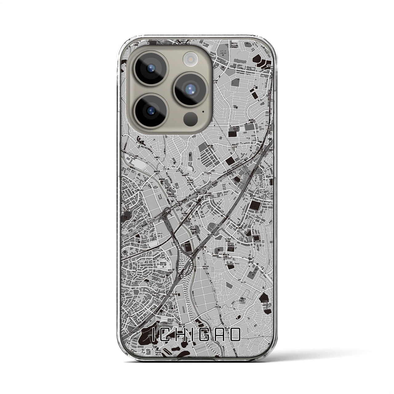 【市が尾(神奈川県)】地図柄iPhoneケース(クリアタイプ)