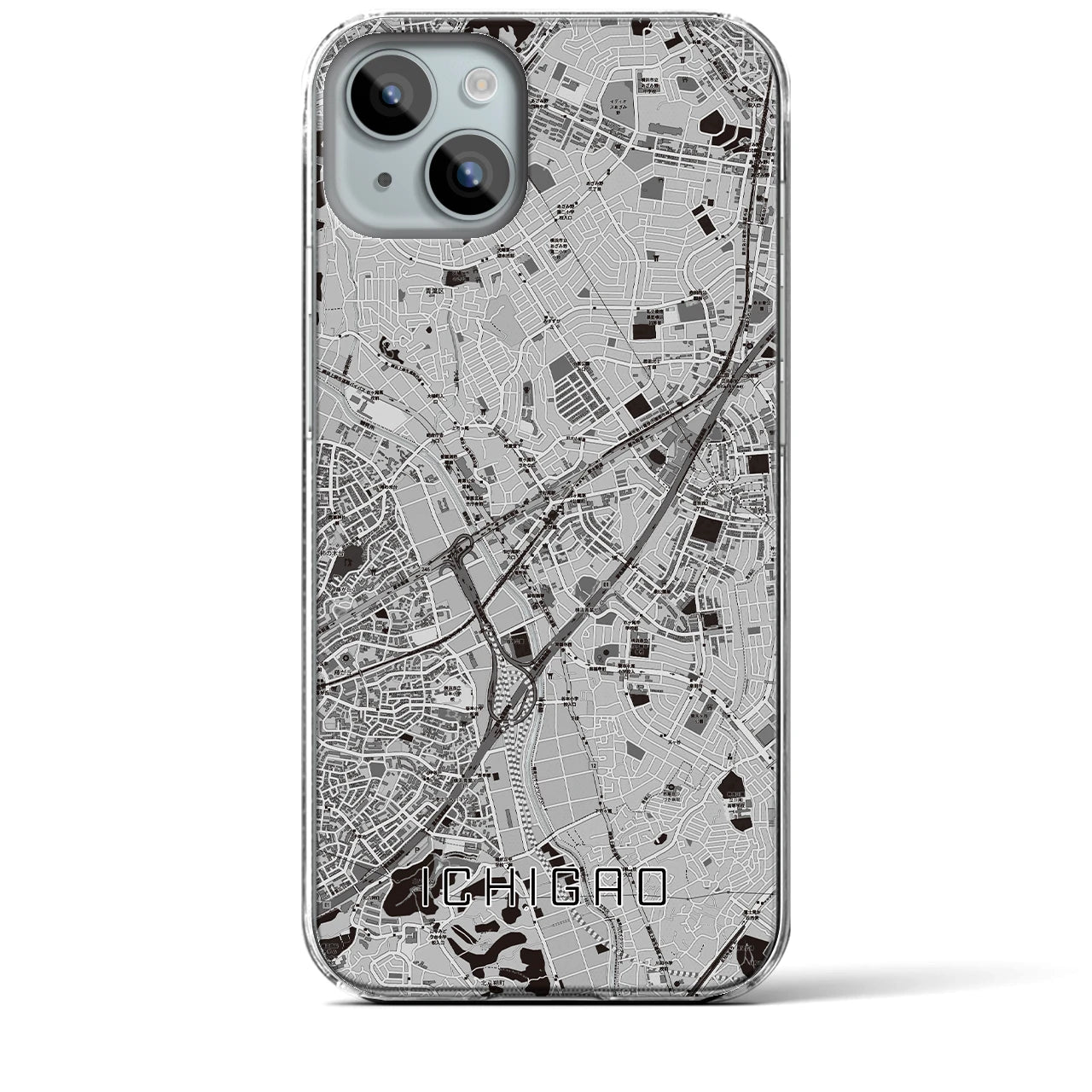 【市が尾(神奈川県)】地図柄iPhoneケース(クリアタイプ)