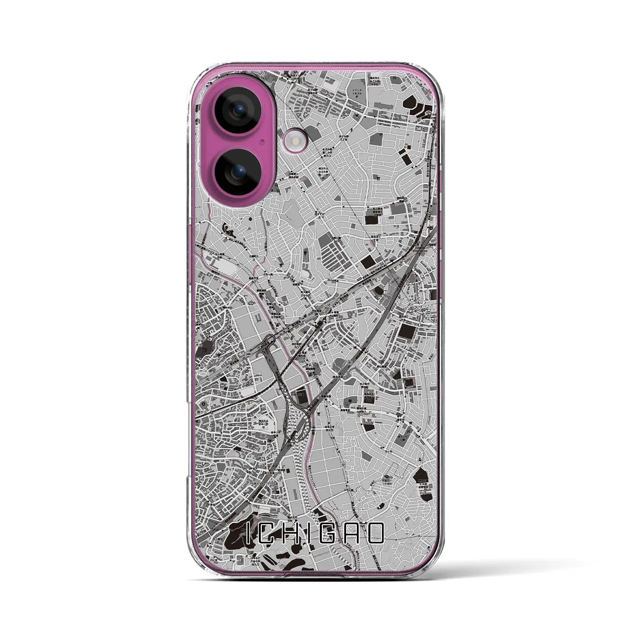 【市が尾(神奈川県)】地図柄iPhoneケース(クリアタイプ)