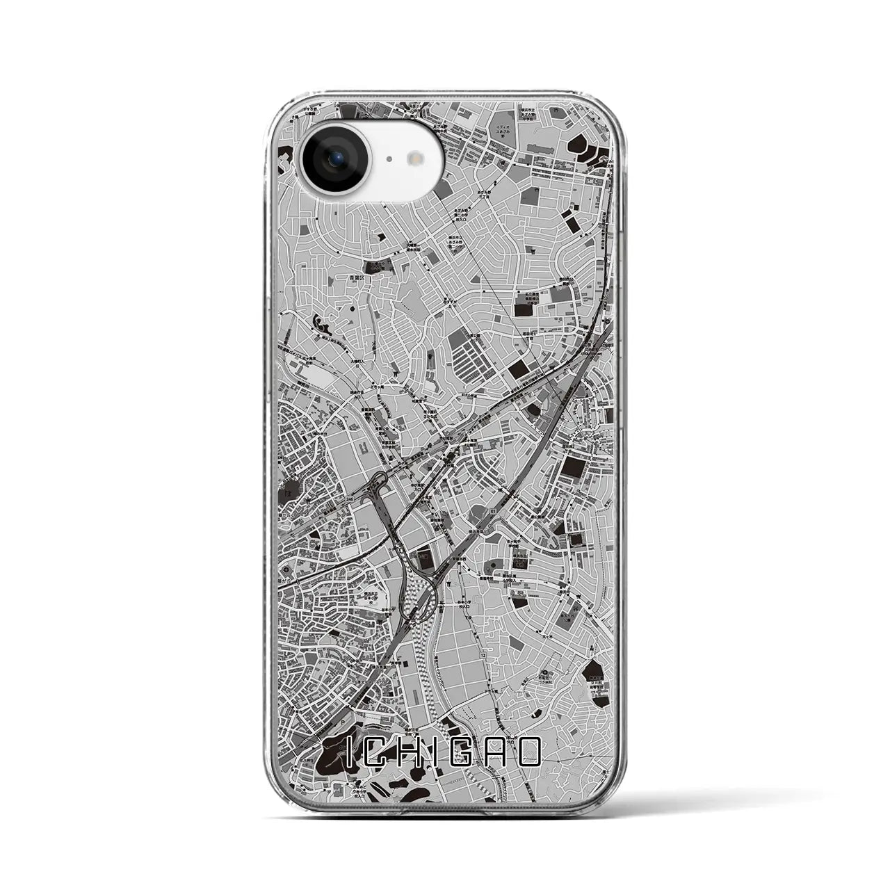 【市が尾(神奈川県)】地図柄iPhoneケース(クリアタイプ)