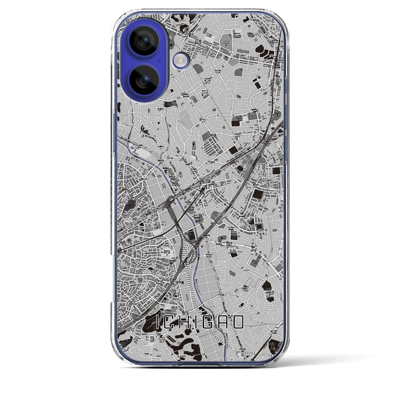 【市が尾(神奈川県)】地図柄iPhoneケース(クリアタイプ)