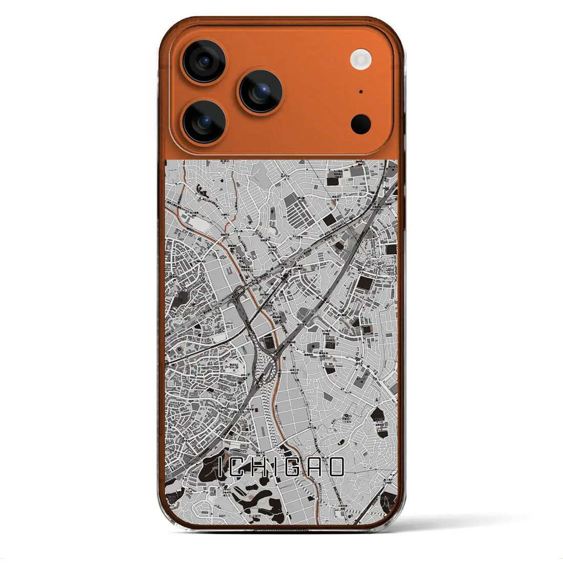 【市が尾(神奈川県)】地図柄iPhoneケース(クリアタイプ)