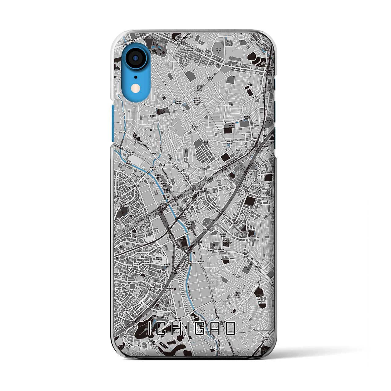 【市が尾(神奈川県)】地図柄iPhoneケース(クリアタイプ)