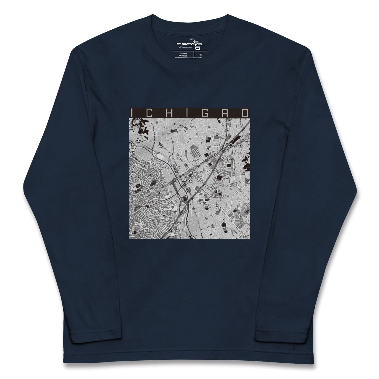 【市が尾(神奈川県)】地図柄ロングスリーブTシャツ
