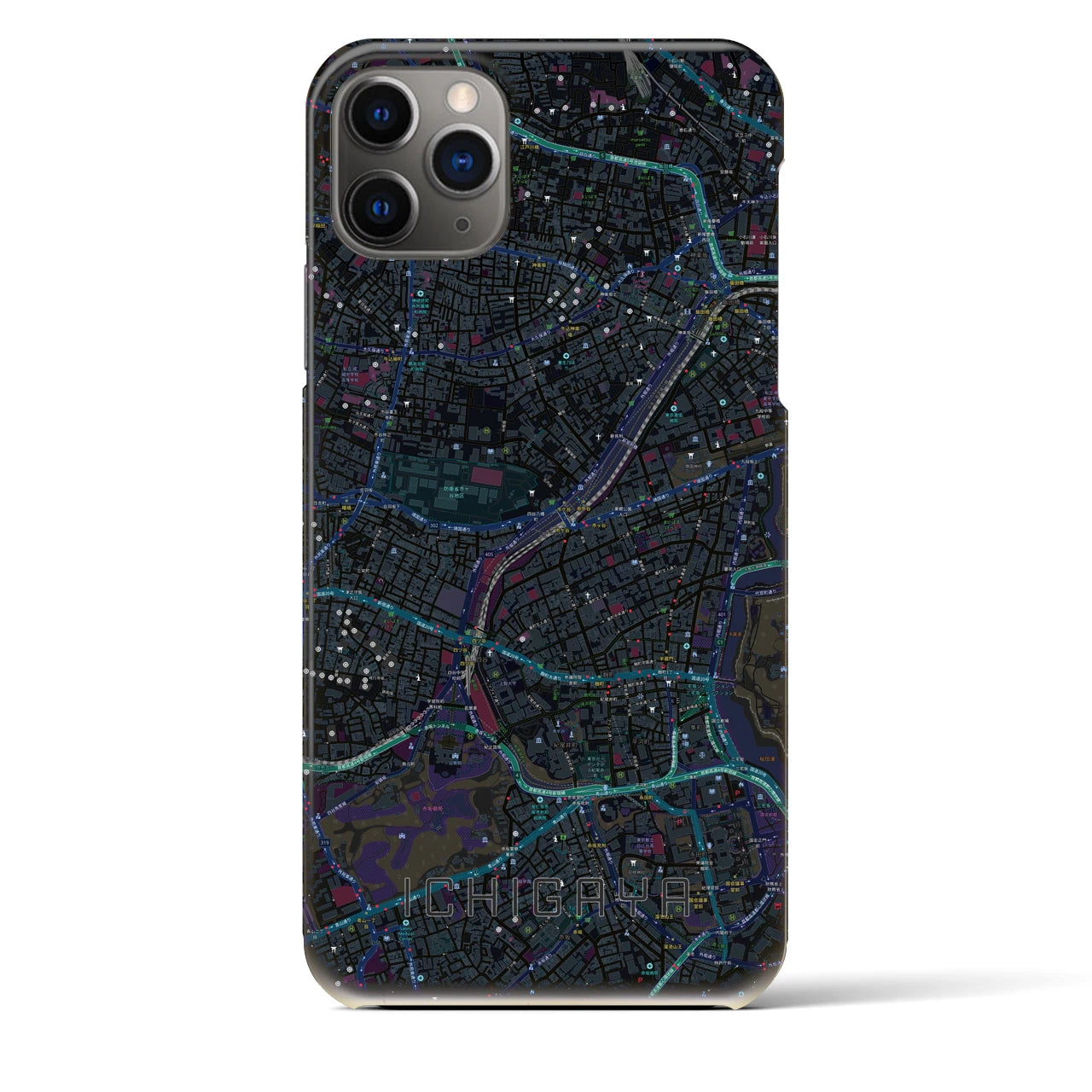 【市ケ谷(東京都)】地図柄iPhoneケース(バックカバータイプ)