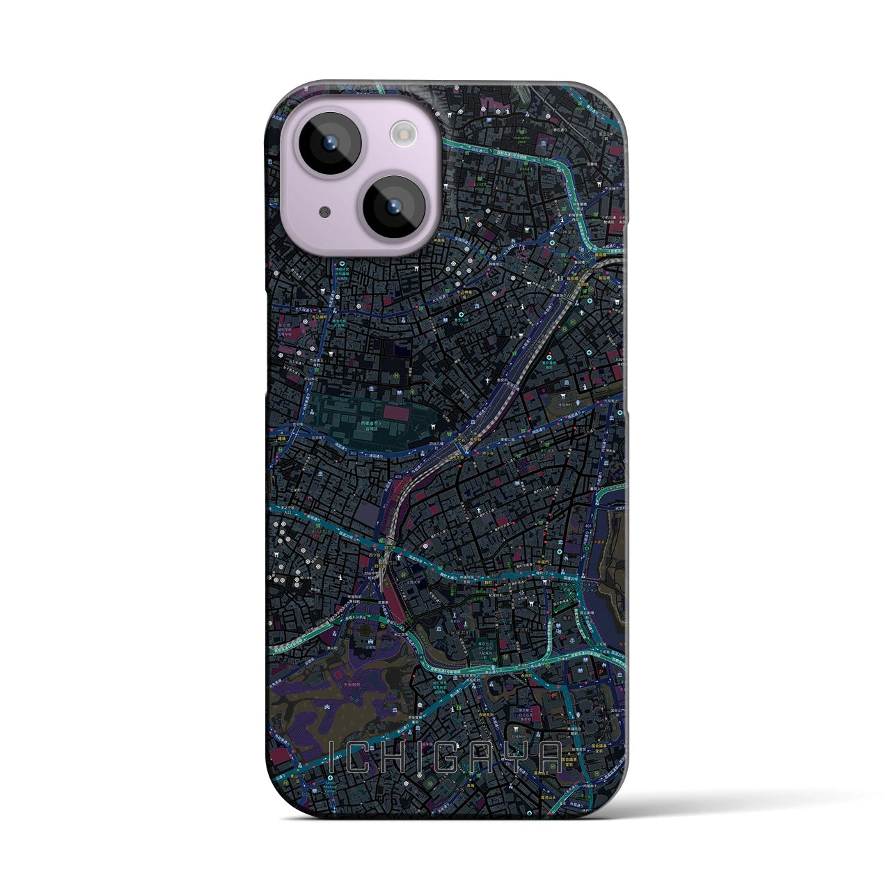 【市ケ谷(東京都)】地図柄iPhoneケース(バックカバータイプ)