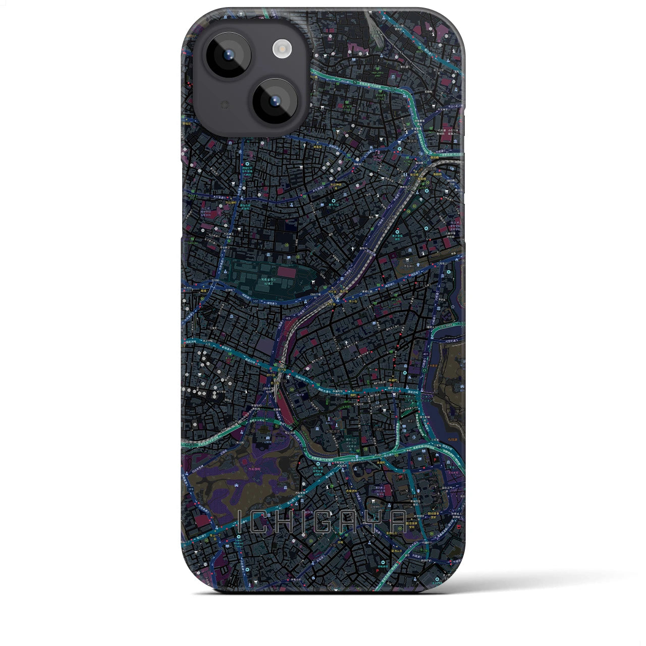 【市ケ谷(東京都)】地図柄iPhoneケース(バックカバータイプ)