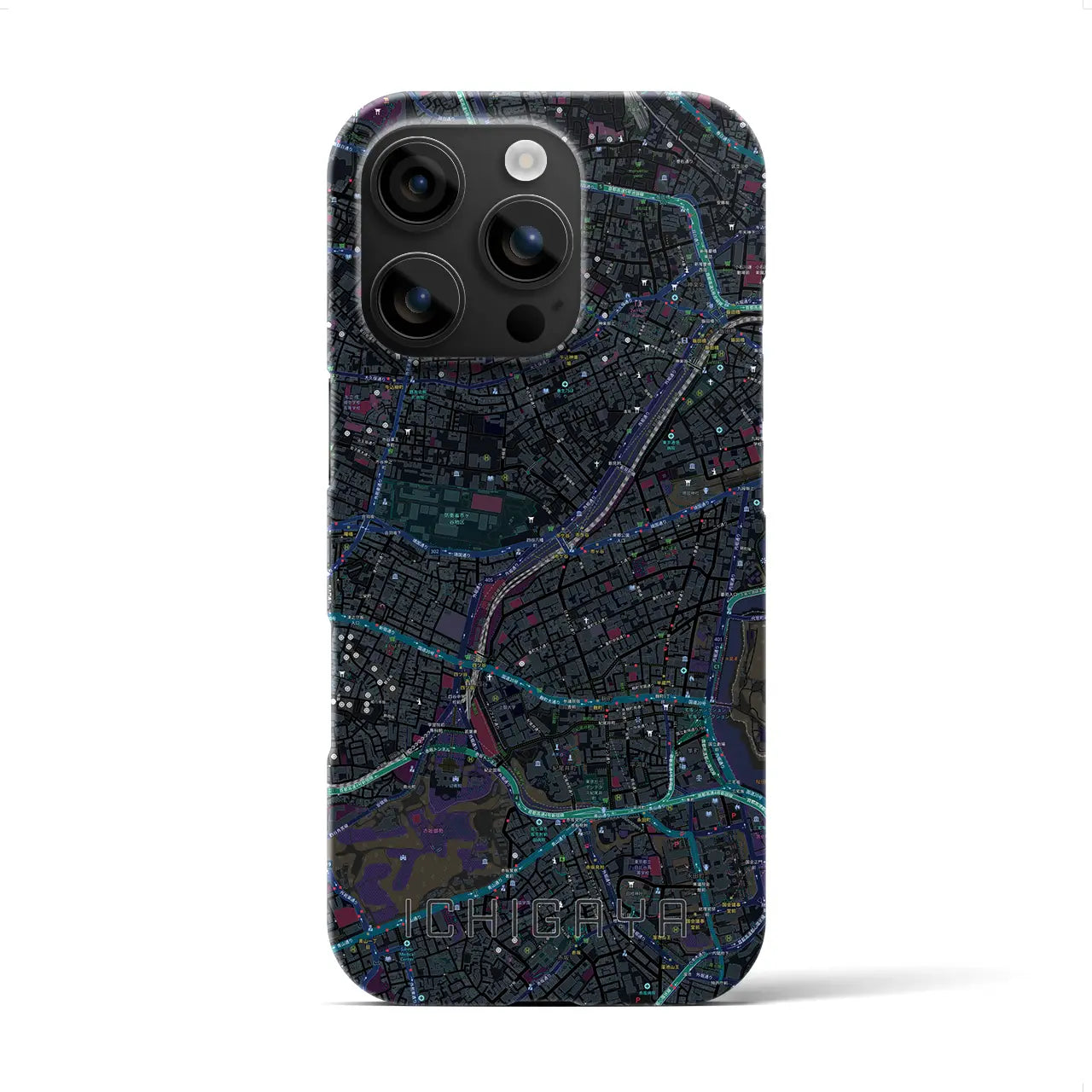 【市ケ谷(東京都)】地図柄iPhoneケース(バックカバータイプ)