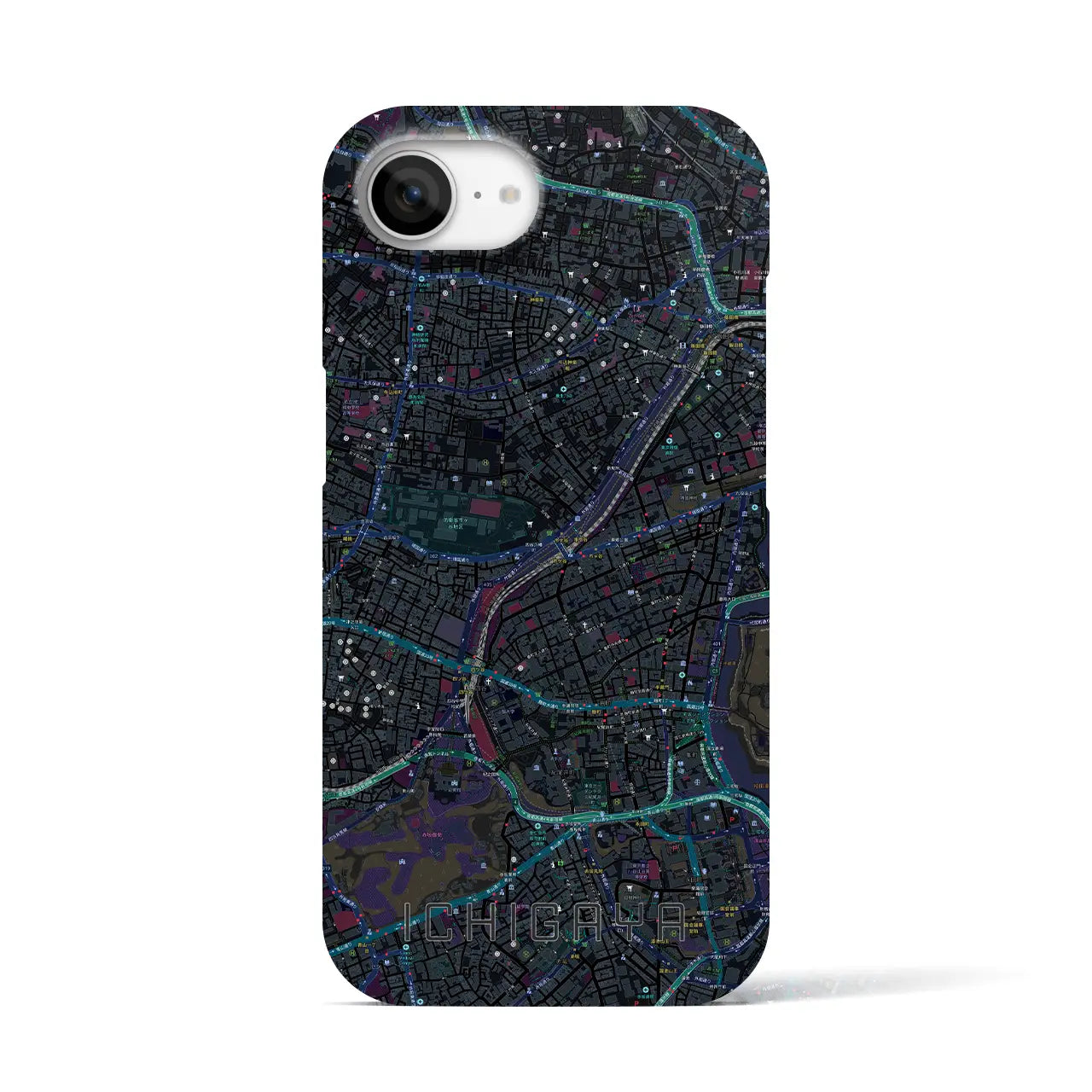 【市ケ谷(東京都)】地図柄iPhoneケース(バックカバータイプ)