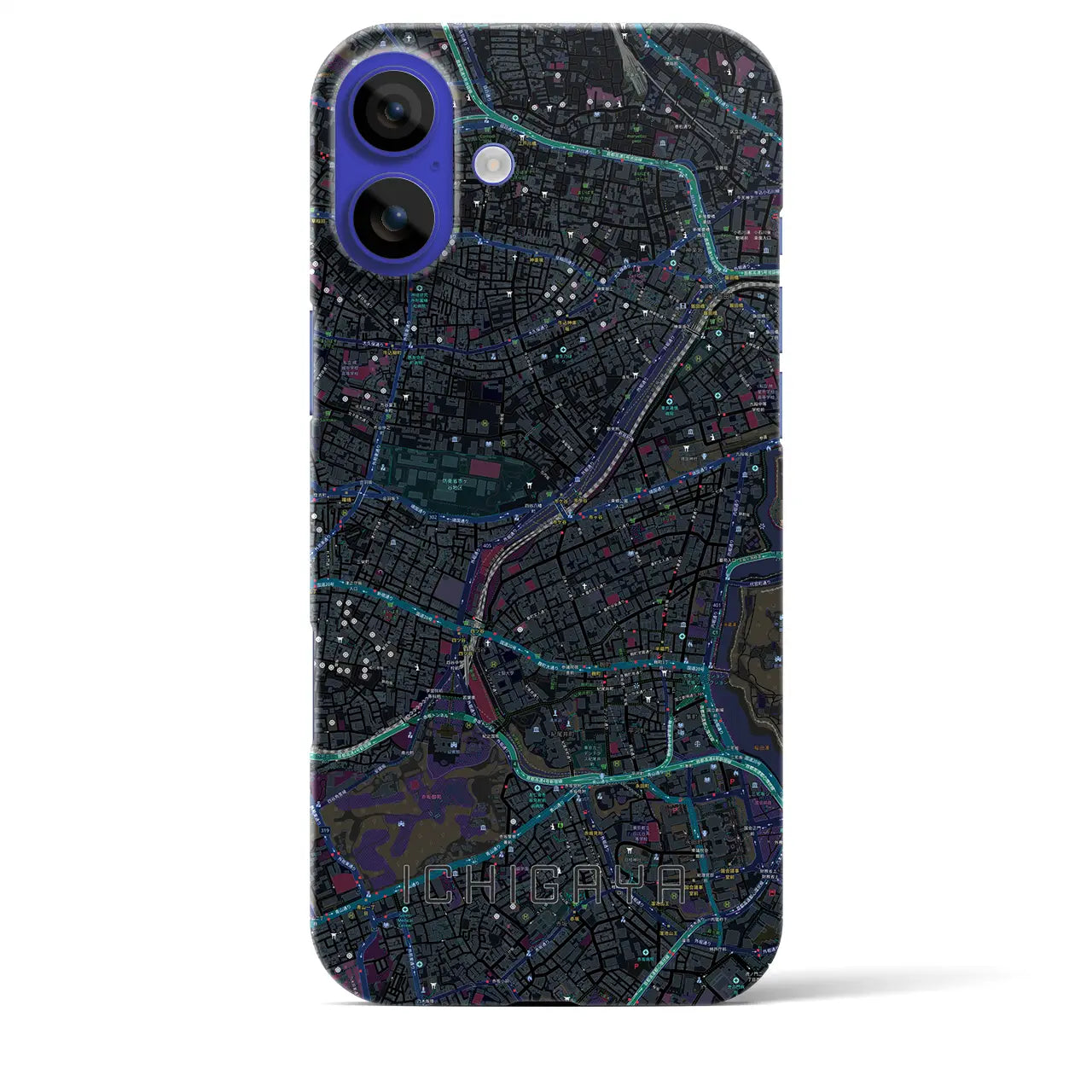 【市ケ谷(東京都)】地図柄iPhoneケース(バックカバータイプ)