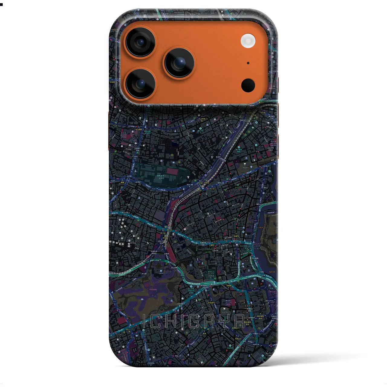 【市ケ谷(東京都)】地図柄iPhoneケース(バックカバータイプ)