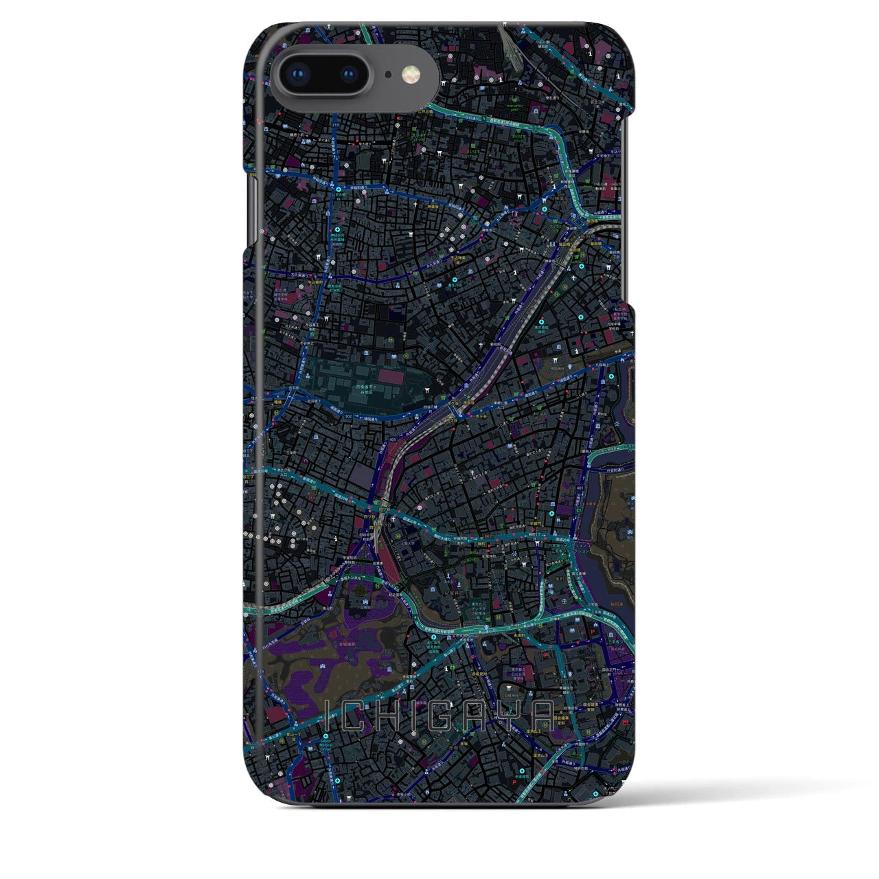 【市ケ谷(東京都)】地図柄iPhoneケース(バックカバータイプ)