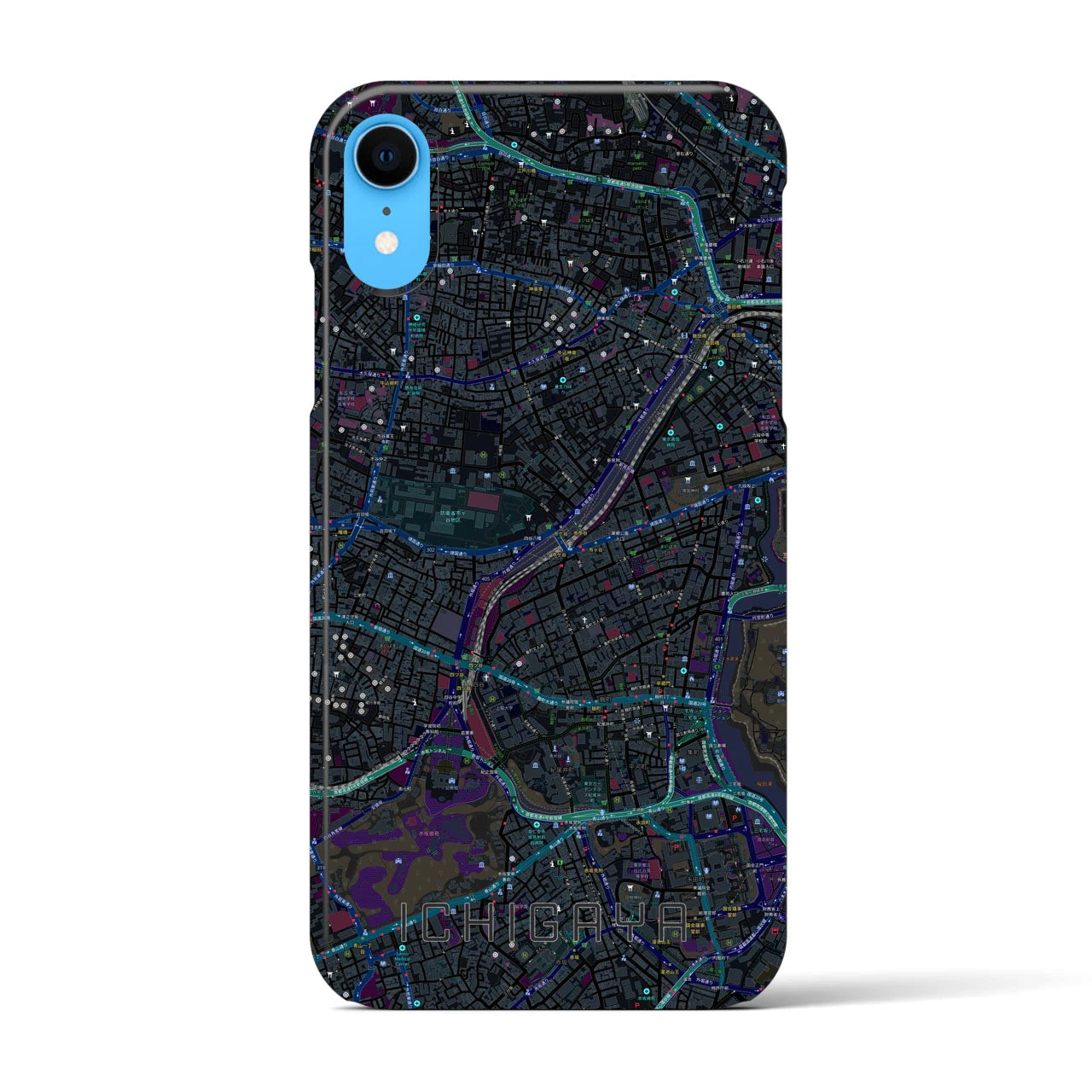 【市ケ谷(東京都)】地図柄iPhoneケース(バックカバータイプ)